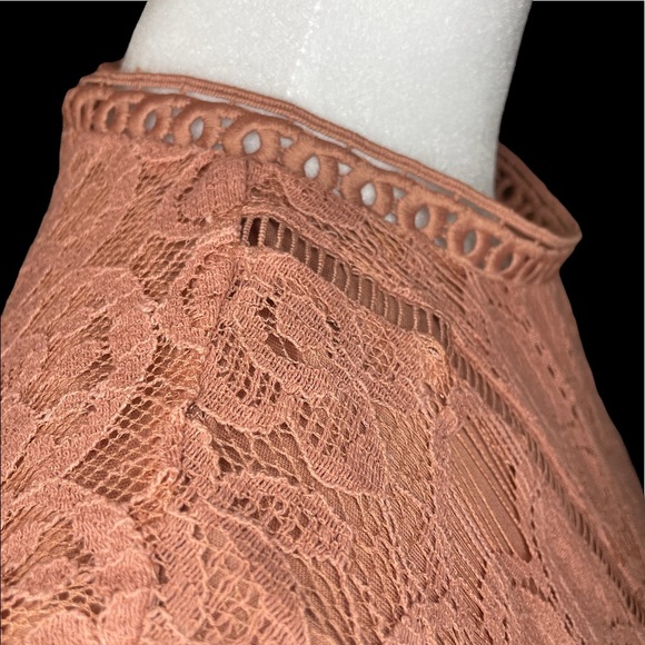 Blu Pepper Lace Mock Neck Mini Dress Pink Blush - Picture 6 of 7